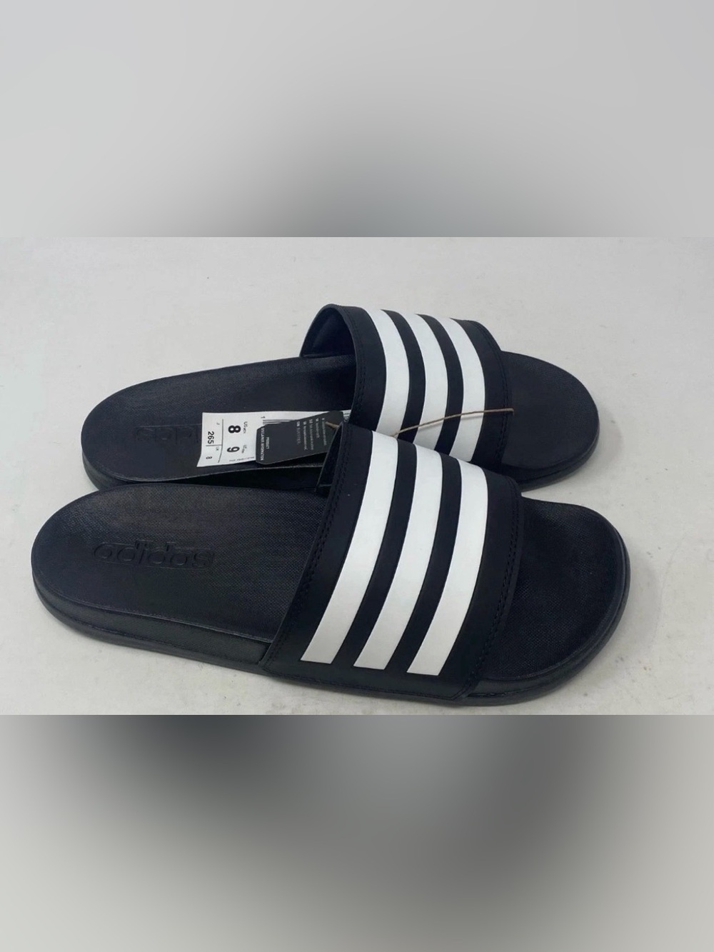 adidas Adilette Comfort Slides Black/White Men 7/ Women’s 8